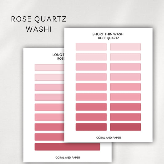 Rose Quartz Washi Planner Stickers | Minimal Functional Washi