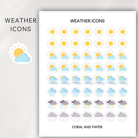 Weather Mini Icons - Planner Stickers