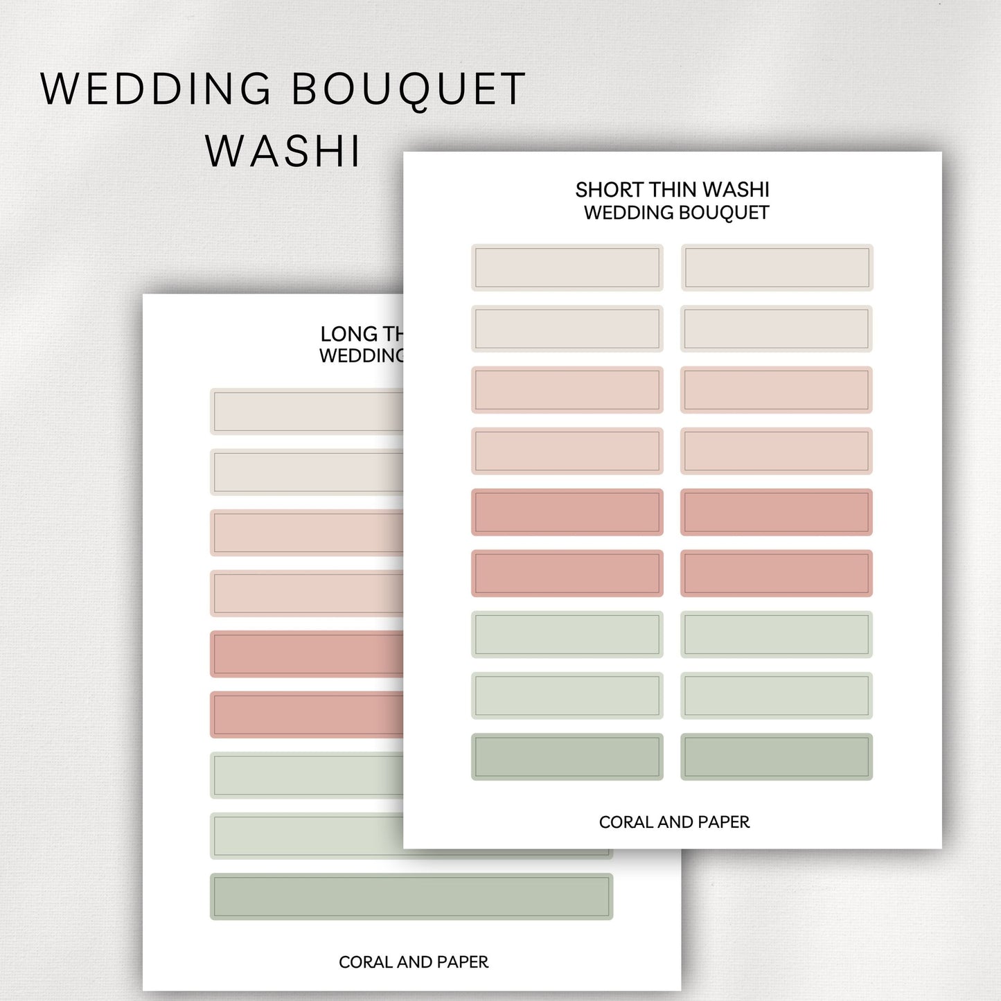 Wedding Bouquet Washi Planner Stickers | Minimal Functional Washi