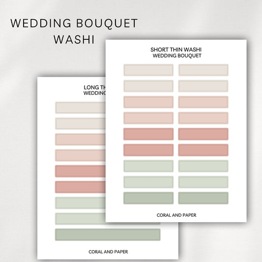 Wedding Bouquet Washi Planner Stickers | Minimal Functional Washi