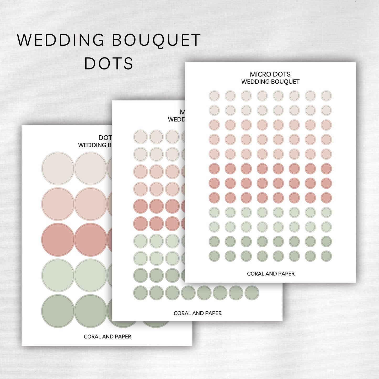 Wedding Bouquet Dots Planner Stickers | Minimal Functional Dots Stickers