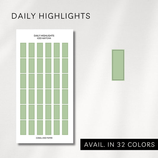 Weekly Daily Highlights – Minimal Transparent Planner Stickers