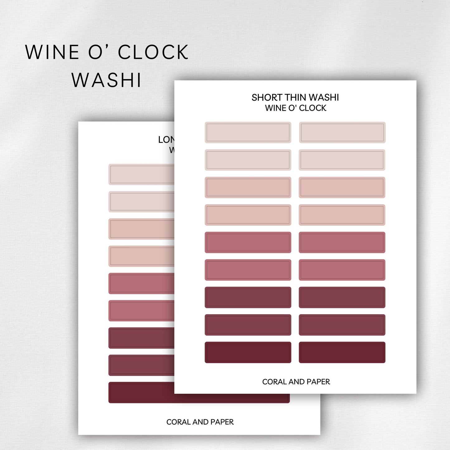 Wine O' Clock Washi Planner Stickers | Minimal Functional Washi