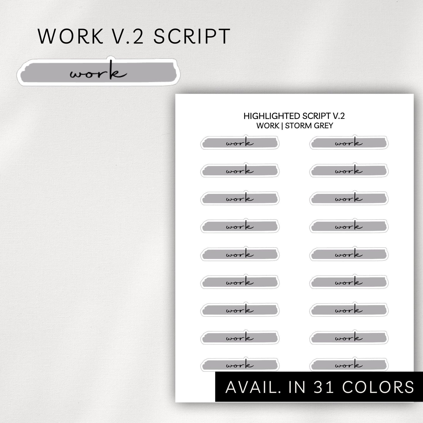 Work Highlighted V2 Script Planner Stickers