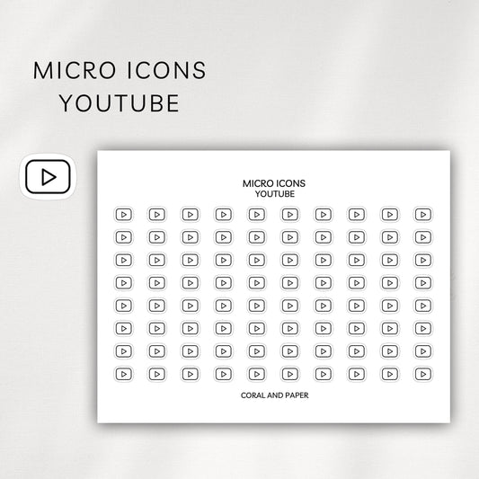 Youtube Micro Icons - Planner Stickers
