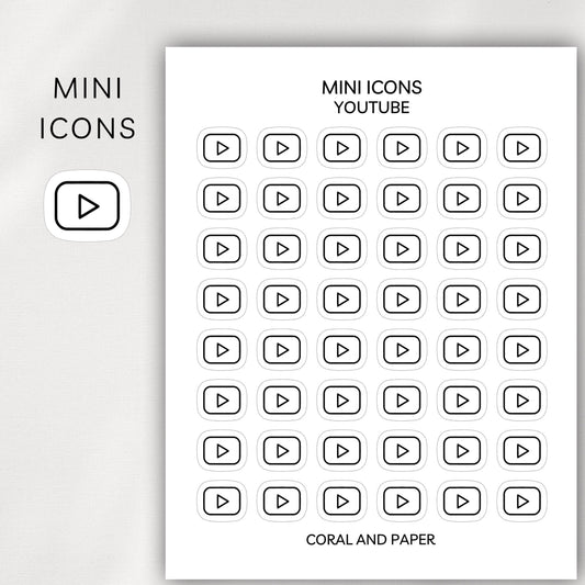 Youtube Mini Icons - Planner Stickers