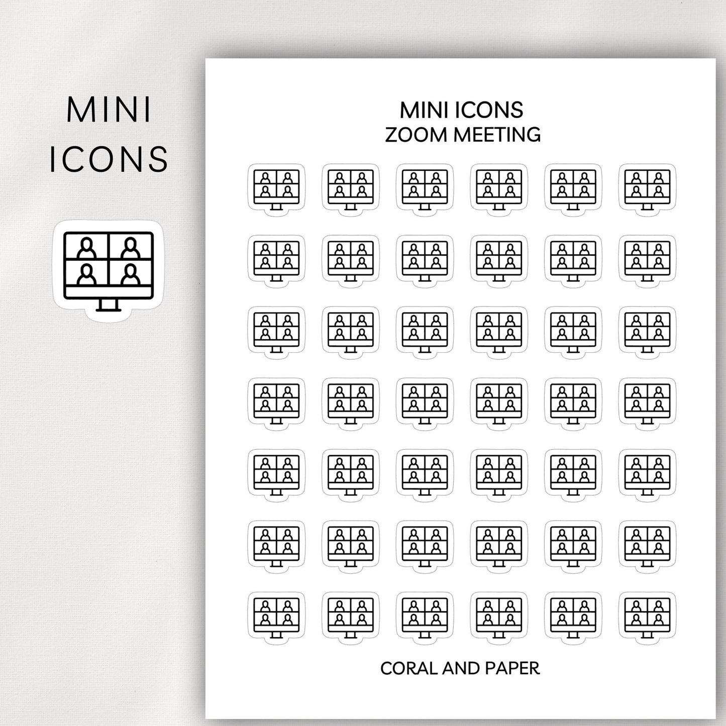 Zoom Mini Icons - Planner Stickers