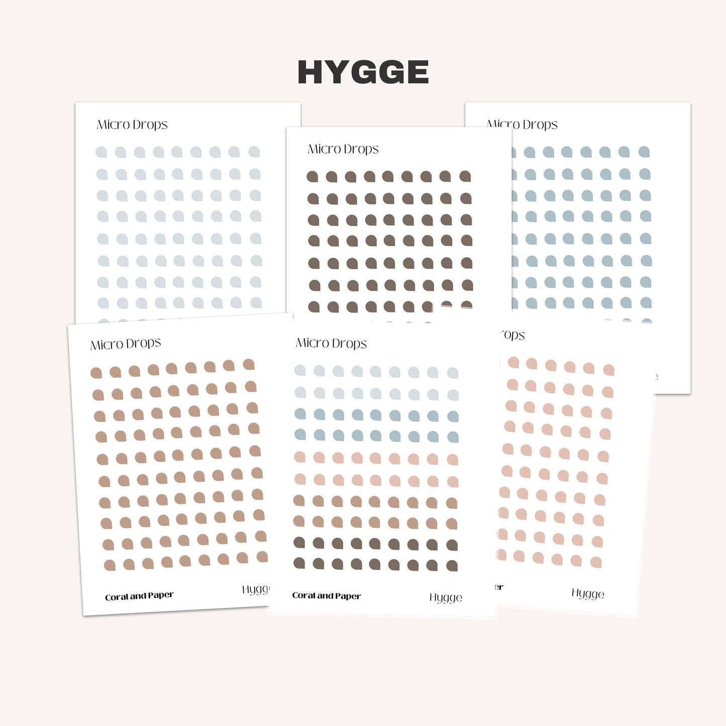 HYGGE MICRO DROPS Planner Stickers | Blue Micro Drops | Brown Micro | Minimal Planning | Tiny Circle | Minimalist Planning | Bullet Journal