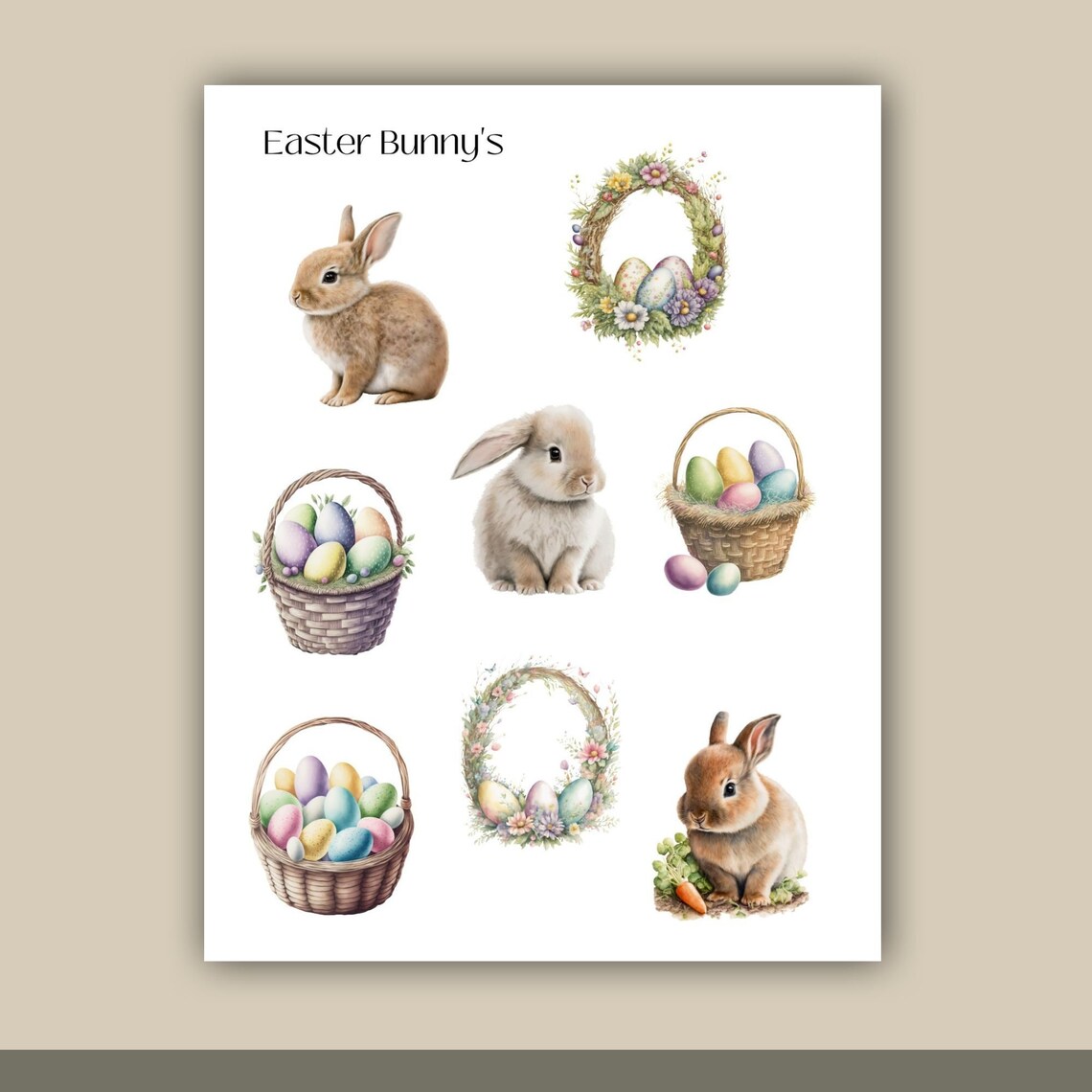 EASTER BUNNY'S - Deco Stickers | Planner Stickers | Sticker Sheet