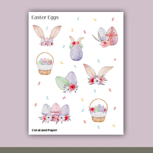 EASTER EGGS - Deco Stickers | Planner Stickers | Sticker Sheet