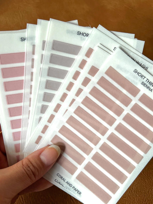 Short Washi Strips – Minimal Transparent Planner Stickers