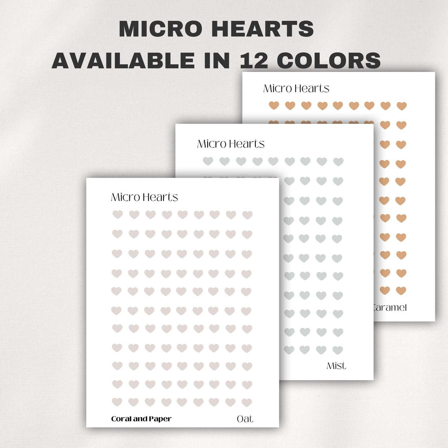 TRANSPARENT MICRO HEARTS Planner Stickers | Minimalist Planner Stickers | Functional Planner Stickers