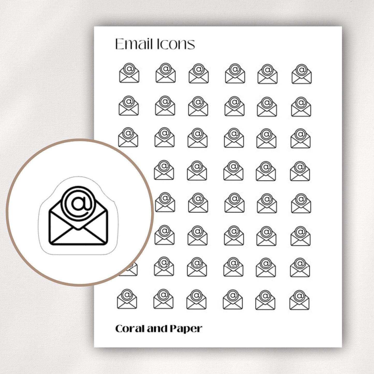 EMAIL  Mini Icon Stickers | Minimalist Planner Stickers | Functional Stickers | Budget Stickers | Bullet Journal