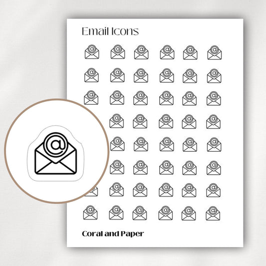 EMAIL  Mini Icon Stickers | Minimalist Planner Stickers | Functional Stickers | Budget Stickers | Bullet Journal