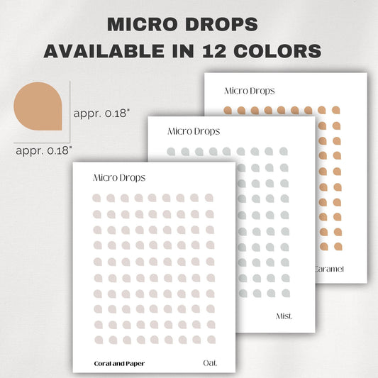 TRANSPARENT MICRO DROPS Planner Stickers | Minimalist Planning | Drops Stickers | Functional Planner Labels | Bullet Journal