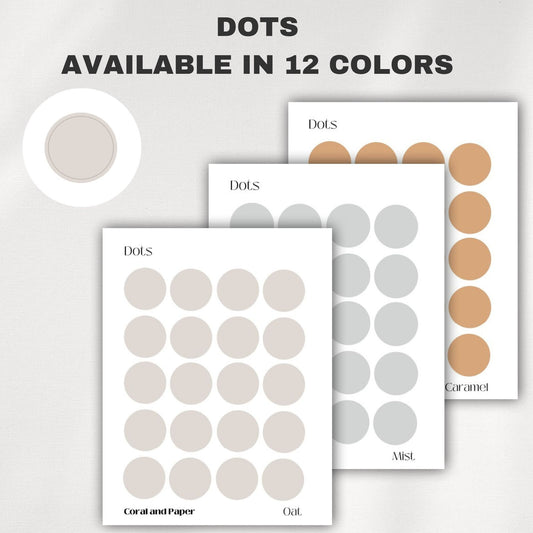 TRANSPARENT DOTS - Minimal & Functional Planner Stickers | Dots Planner Stickers |  Circle Dots Stickers | Bullet Journal