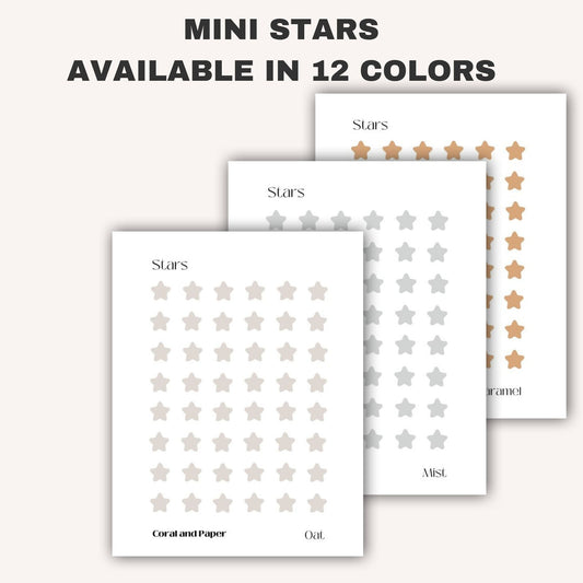 TRANSPARENT MINI STARS Planner Stickers | Minimalist Planning | Functional Planner Stickers | Bullet Journal