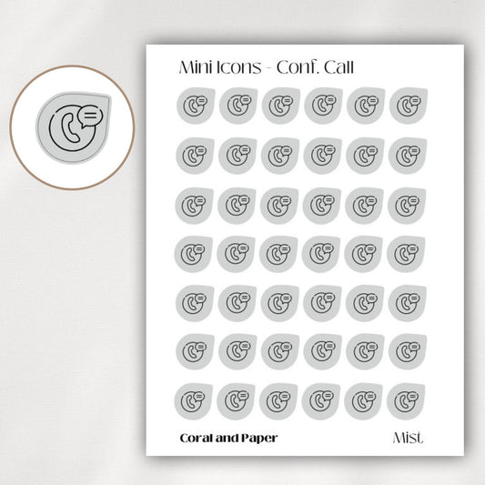 CONFERENCE CALL Mini Icon Stickers | Minimalist Planner Stickers | Functional Stickers | Bullet Journal