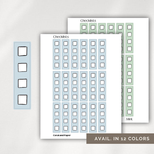 CHECK BOXES Planner Stickers | Minimalist Planning | Mini Stickers | Functional Planner Labels | Hobonichi Weeks | Checklist