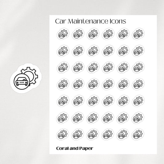 CAR MAINTENANCE Mini Icon Stickers | Minimalist Planner Stickers | Functional Stickers | Bullet Journal