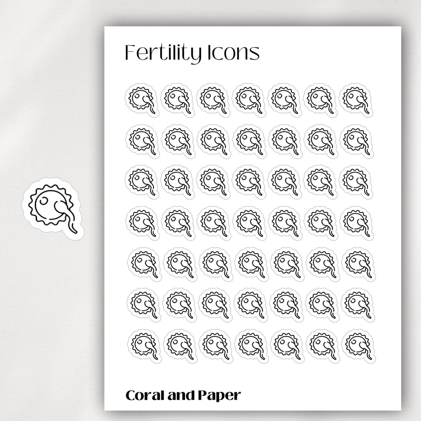 FERTILITY Mini Icon Stickers | Minimalist Planner Stickers | Functional Stickers | Bullet Journal