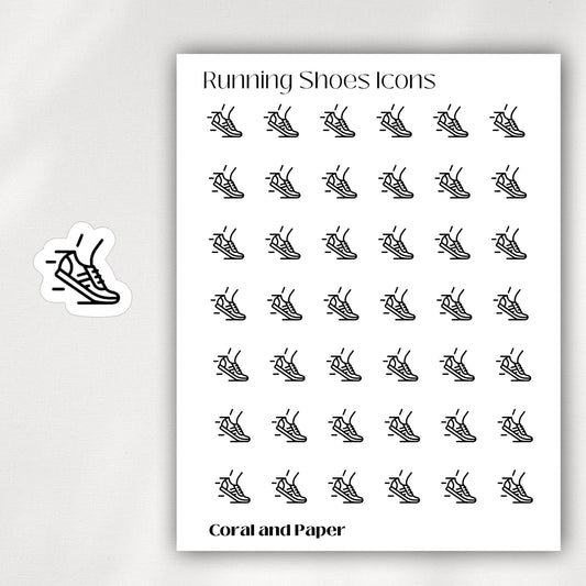 RUNNING SHOES Mini Icon Stickers | Minimalist Planner Stickers | Functional Stickers | Bullet Journal