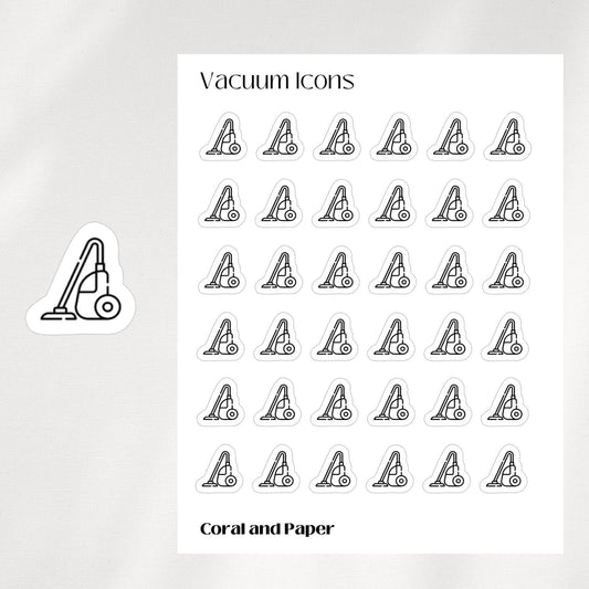 VACUUM  Mini Icon Stickers | Minimalist Planner Stickers | Functional Stickers | Bullet Journal