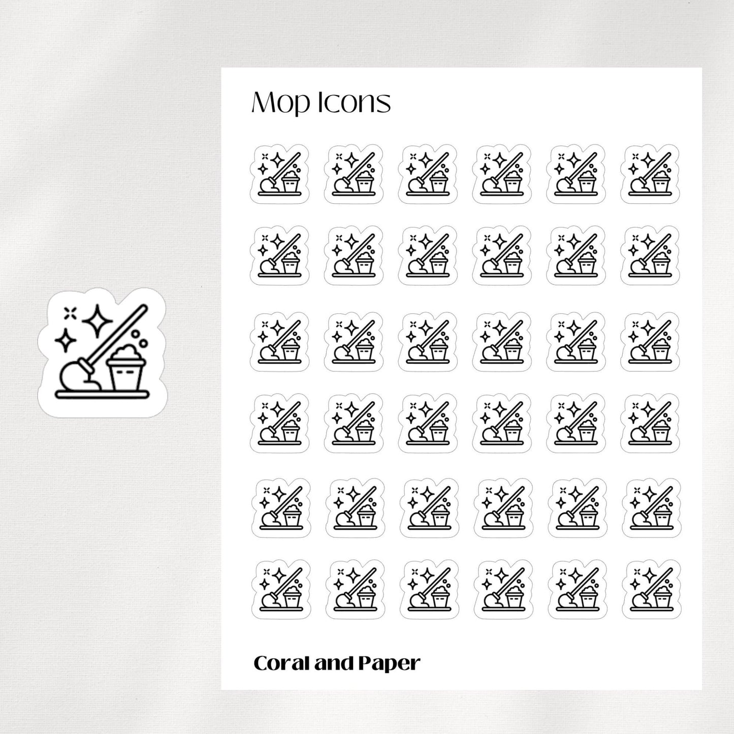 MOP Mini Icon Stickers | Minimalist Planner Stickers | Functional Stickers | Bullet Journal