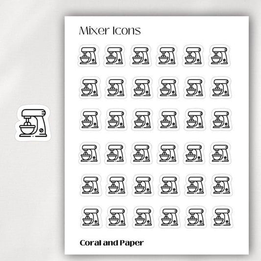 BAKING MIXER - Mini Icon Stickers | Minimalist Planner Stickers | Functional Stickers | Bullet Journal