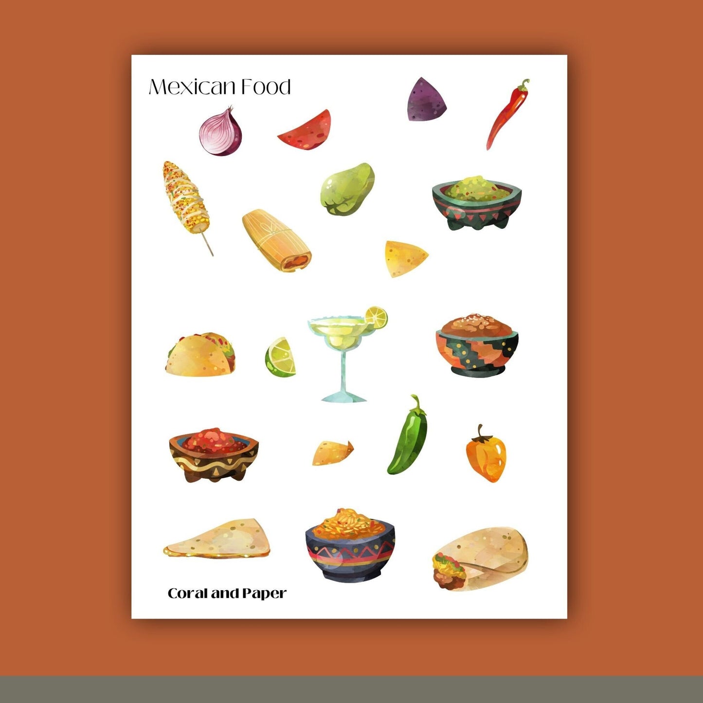 Mexican Food - Deco Stickers | Planner Stickers | Sticker Sheet|