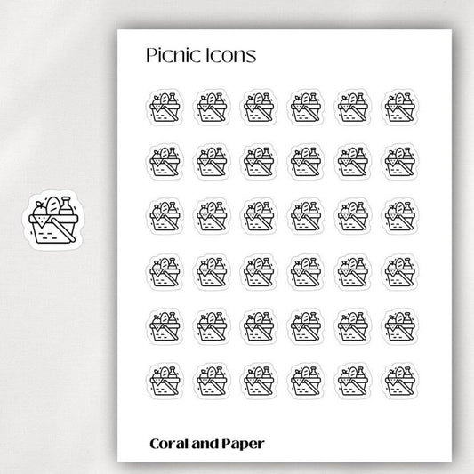 PICNIC - Mini Icon Stickers | Minimalist Planner Stickers | Functional Stickers | Bullet Journal