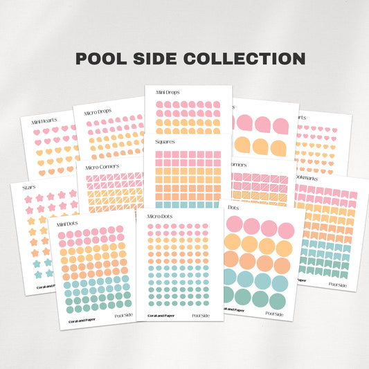 POOL SIDE - Planner Stickers | Functional Stickers | Minimalist Planning|