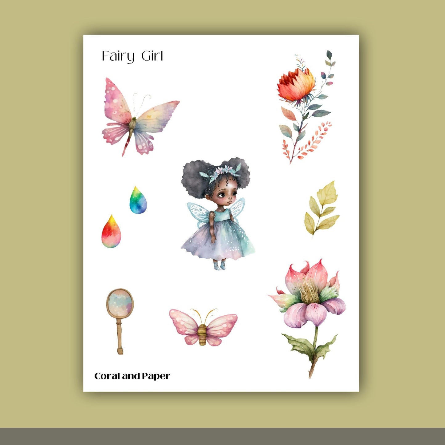 FAIRY GIRL - Deco Stickers | Planner Stickers | Sticker Sheet