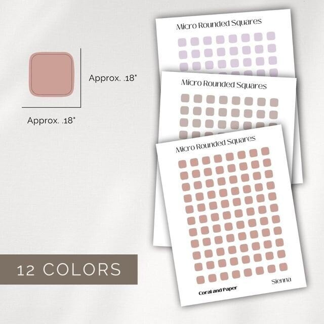 MICRO ROUNDED SQUARES - Planner Stickers | Minimalist Planning | Squar ...