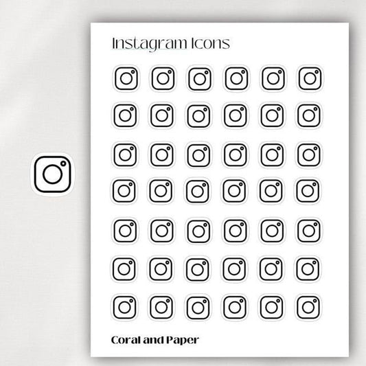 INSTAGRAM Mini Icon Stickers | Minimalist Planner Stickers | Functional Stickers | Bullet Journal