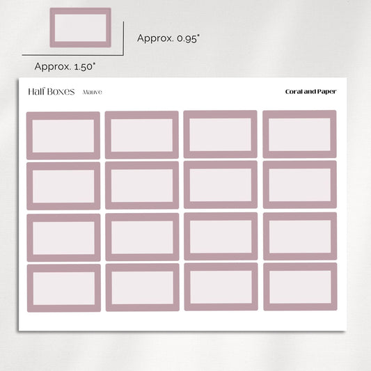 HALF BOXES Functional Planner Stickers | Minimalist Planning | Planner Labels | Bullet Journal