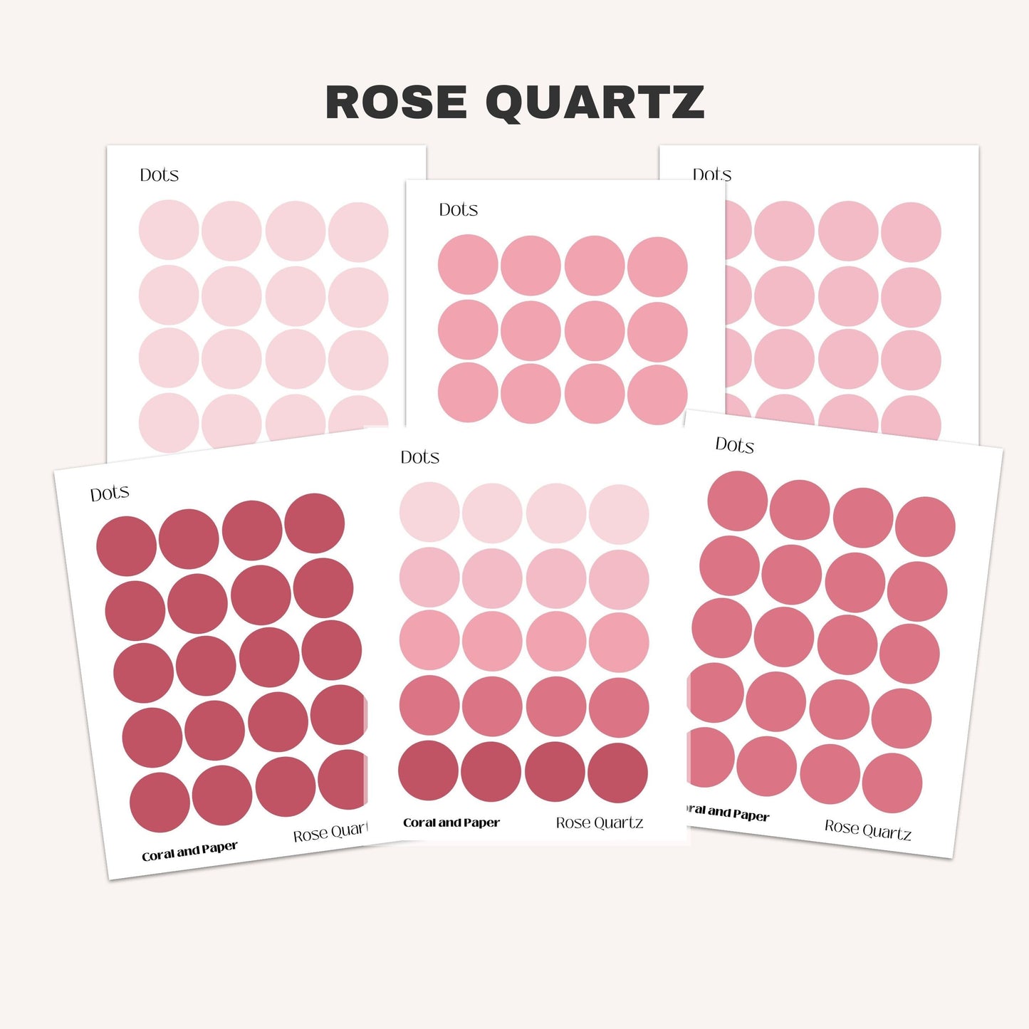 ROSE QUARTZ DOTS Planner Stickers | Minimal Planning | Circle Stickers | Minimalist Planning | Bullet Journal